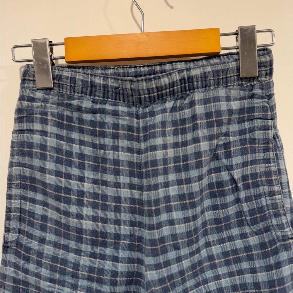 Kids Checkered Pajama Bottoms - Dark Blue and Sky Blue - Picture 3 of 13